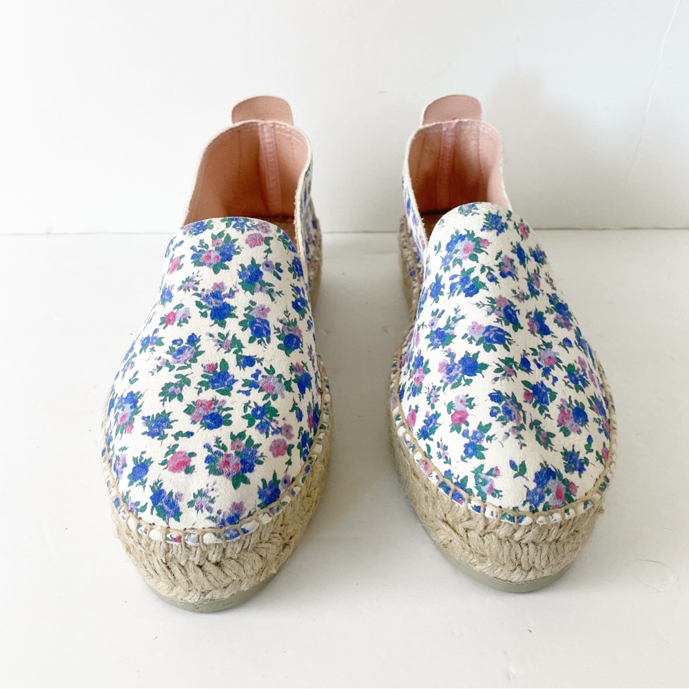 LoveShackFancy Floral Espadrilles in Blue and White - Picture 5 of 16